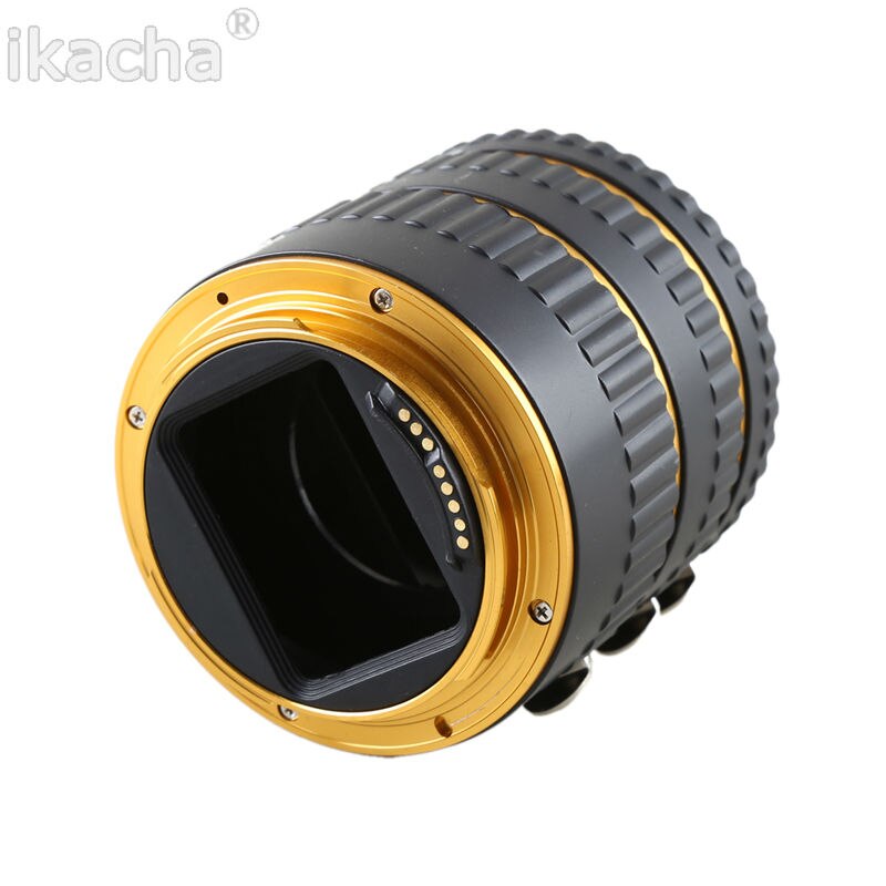 Lens Adapter Mount Autofocus AF Macro Extension Tube Ring voor Canon EF-S Lens T5i T4i T3i T2i 100D 60D 70D 550D 600D 6D 7D Goud