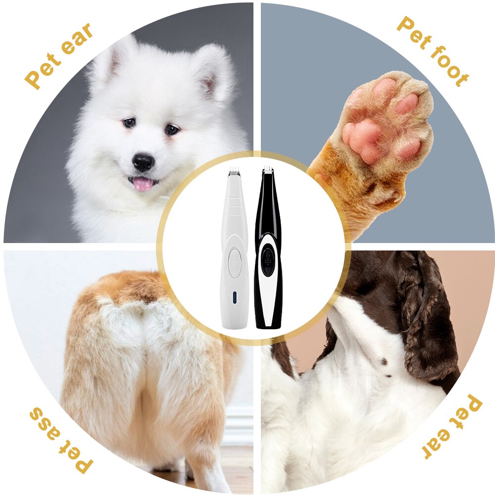 Elektrisk usb oppladbart kjæledyrhund kattfot hår trimmer pote neglepleie klippemaskin valp hund kutter klippemaskin