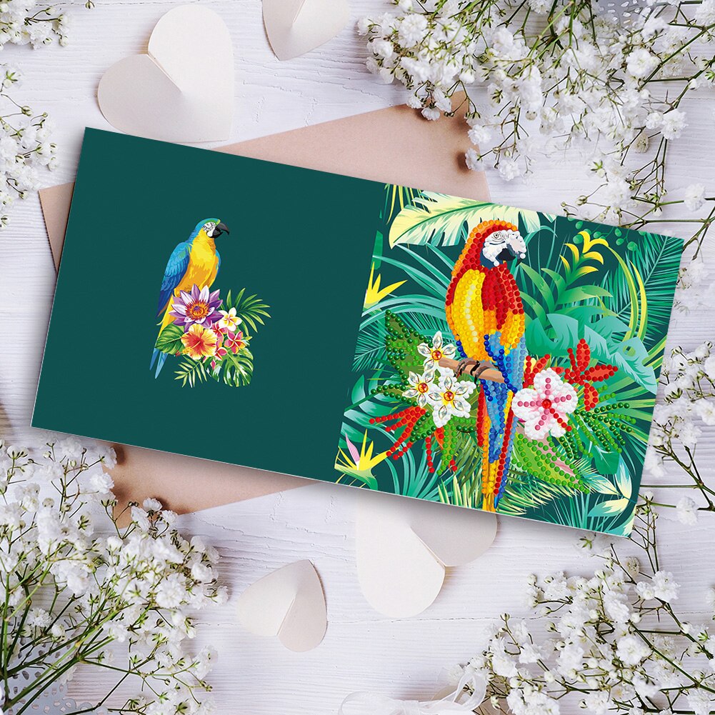 12pcs DIY Diamond Painting Greeting Cards Birthday Thanks Postcards Decor Wedding Festivals