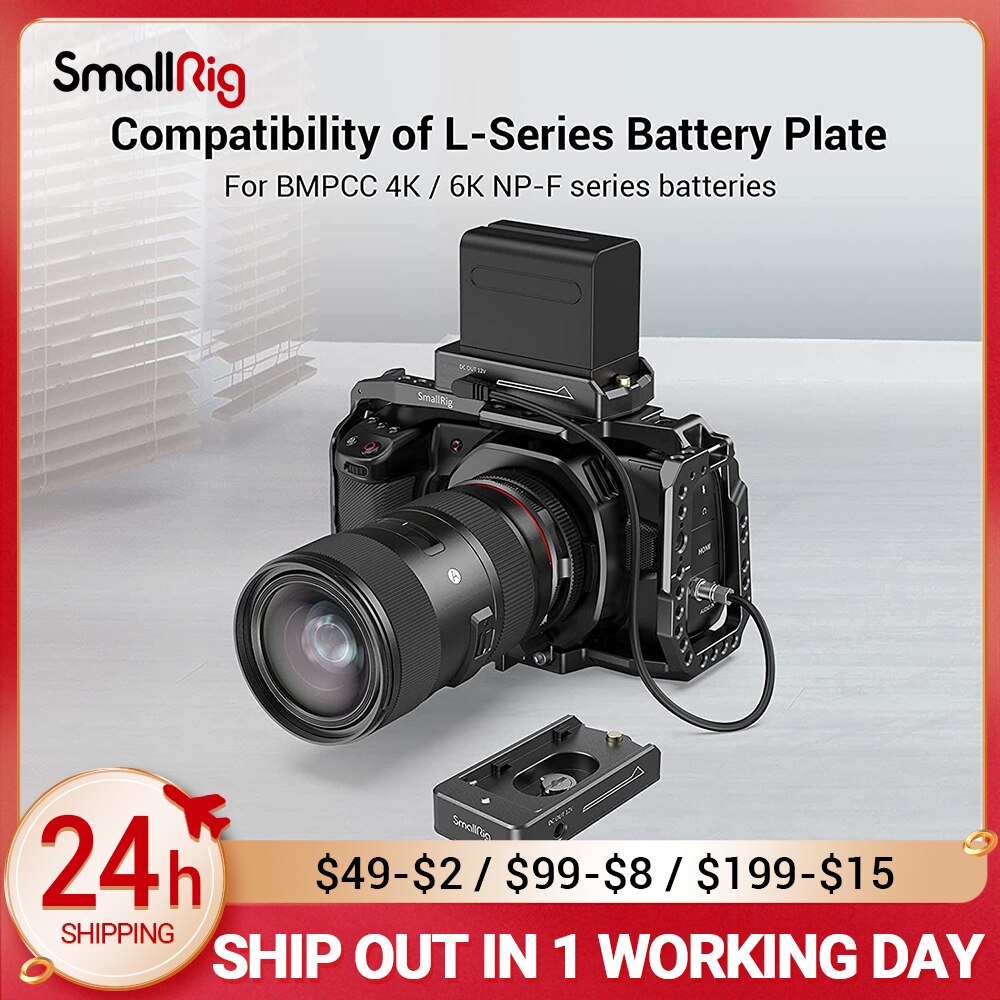 SmallRig NP-F Battery Adapter Plate Lite for BMPCC 4K &amp; 6K ABS Material 3093