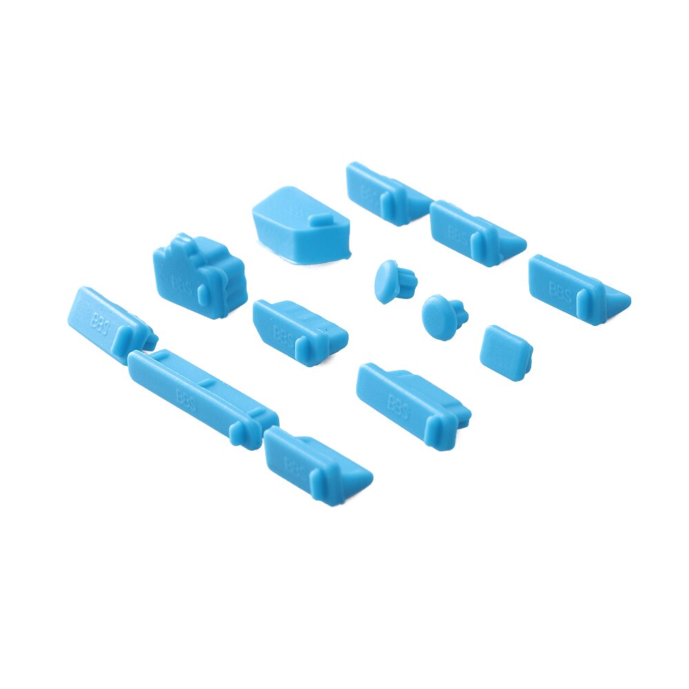 Connecteur Anti-poussière en Silicone coloré pour ordinateur portable offre spéciale, 13 pièces, accessoire de bureau pour ordinateur de universel bouchon couvercle: Bleu
