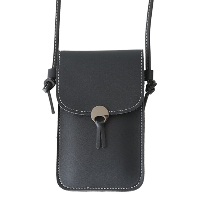 Mini bolso de hombro Retro para mujer, bandolera con cadena de Pu, con solapa pequeña, estilo Kawaii: black