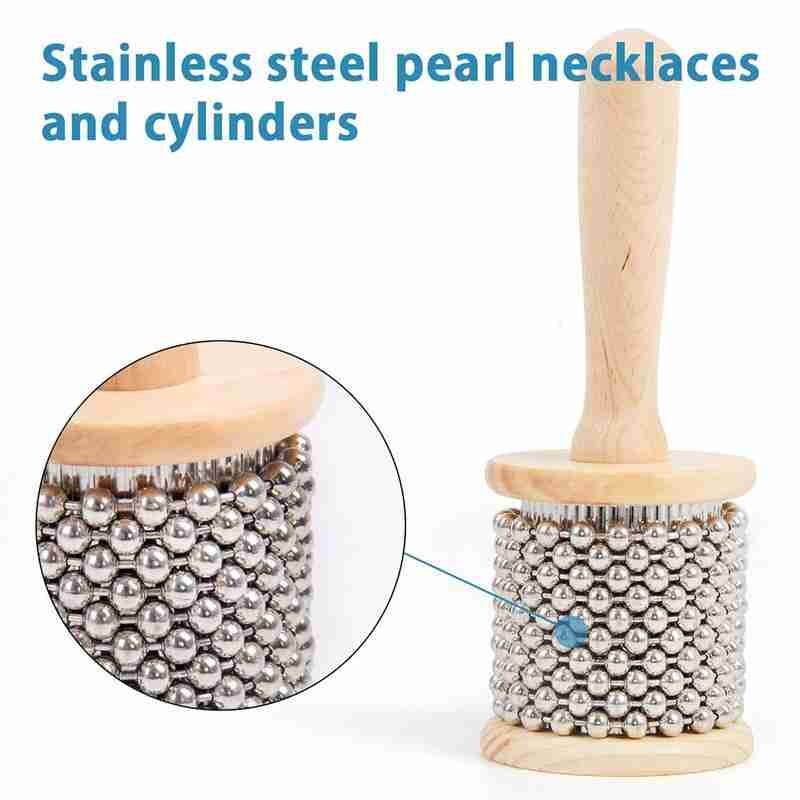 Mano instrumento de percusión Cabasa juguete de bebé musical Orff banda de madera instrumento de percusión de H7V7