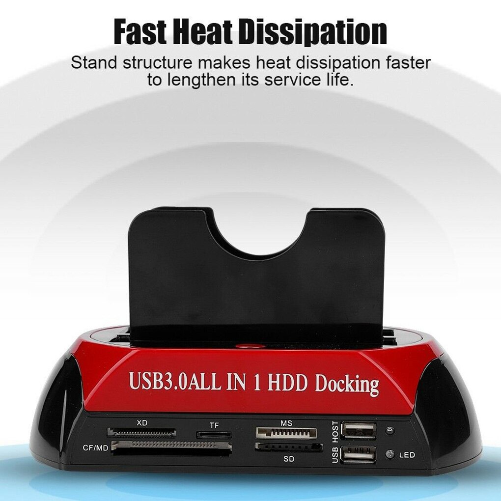 Docking Station per HDD doppia Base per Docking Station per unità disco rigido per custodia esterna da 2.5 pollici IDE/SATA USB 3.5 da 2.0 pollici