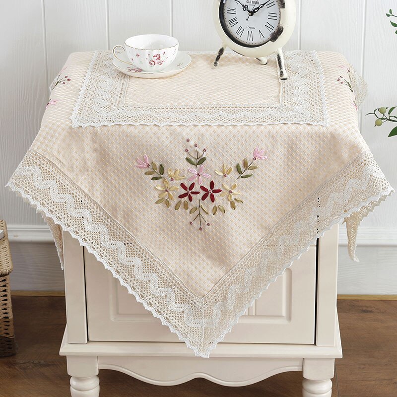 Mantel para mesa de mesita de noche, cubierta para TV, microondas, horno, lavadora, nevera, mesa de té: beige200x150cm