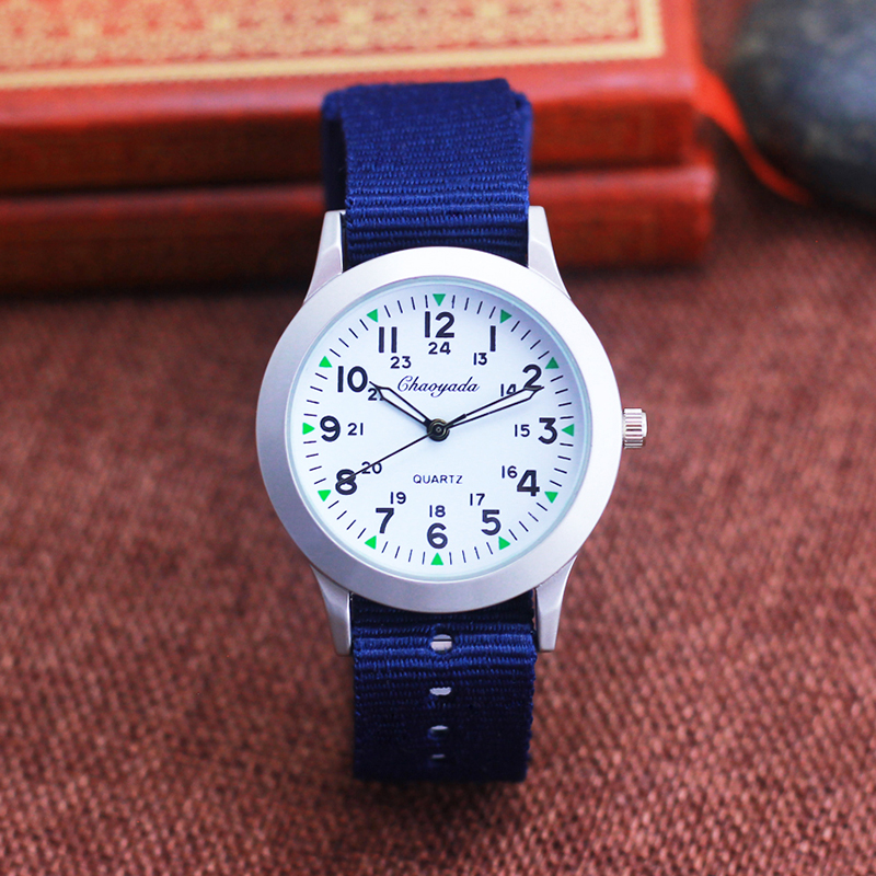 2024 célèbre chaoyada enfants garçons filles étudiants homme toile respirant résistant à la sueur 24 heures montres: bleu foncé