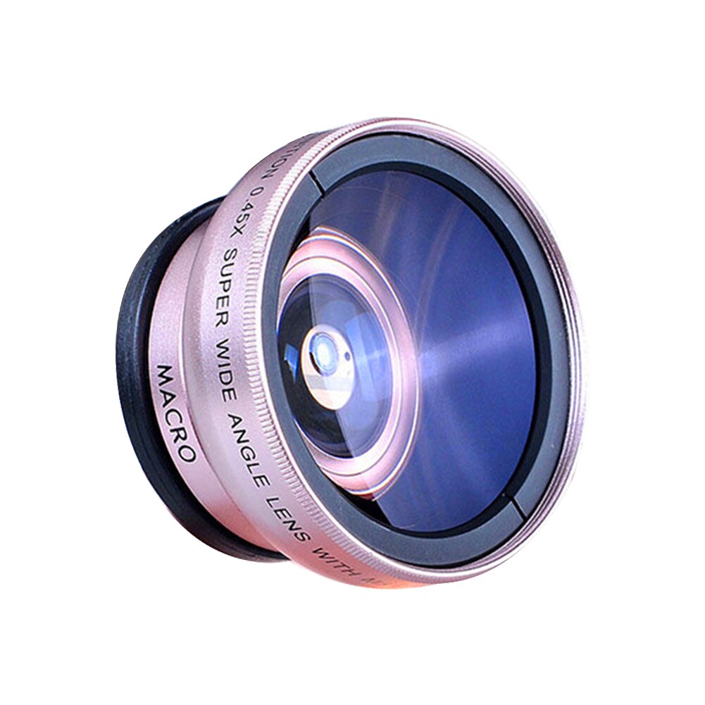 37mm 0.45X 49UV Super Wide Angle Fisheye Lens Mobile Phone Lens Super Macro HD Camera Lens Universal 60% wider field of view: Rose Gold