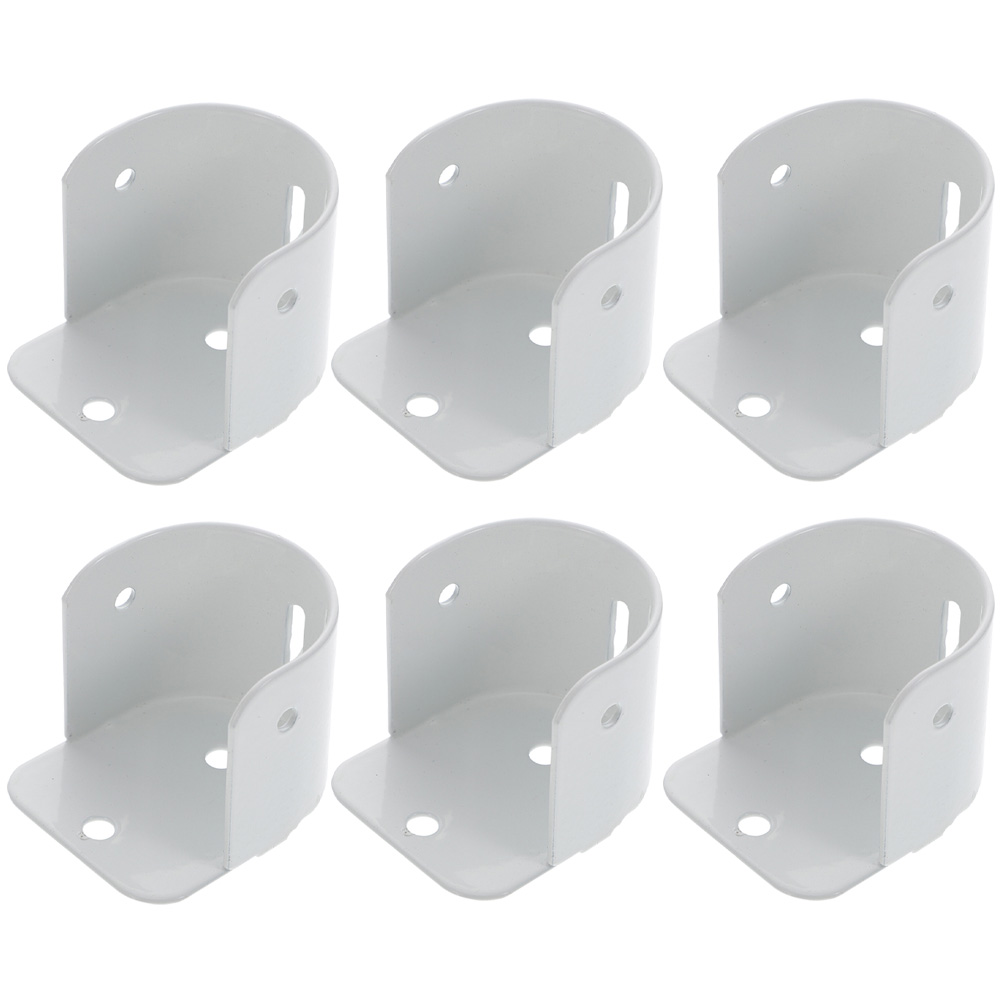 Soporte de barra de armario blanco, soporte ajustable para cortina de ducha, soportes de montaje en pared, Hardware para mejorar el hogar, soporte de barra de armario, 6 uds.