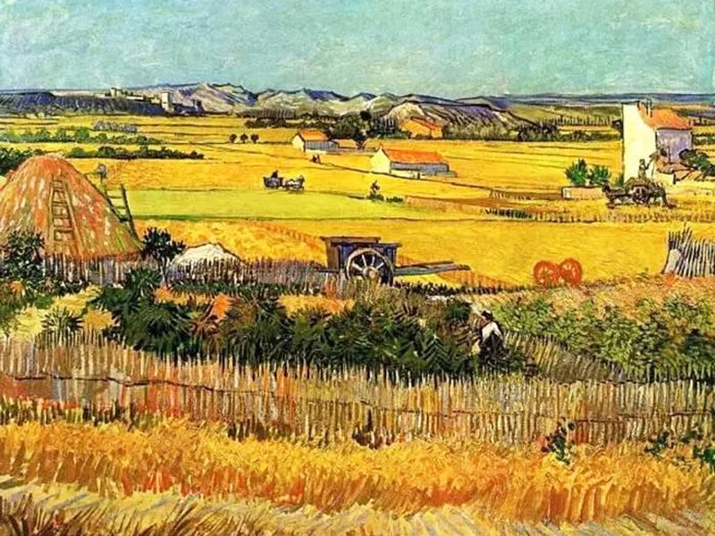 Peinture à l'huile paysage Rural | Toile de coton 20x25cm pour la couture décoration tissu de positionnement tissu imprimé 1 pièce