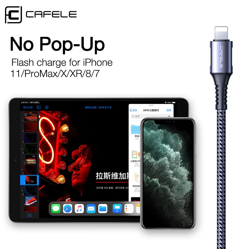 CAFELE 18W PD kabel USB C robić kabla Ligntning dla iPhone 11 zawodowiec Max XS 8 plus szybki kabel ładujący dla ios 13 12 11 synchronizacja danych