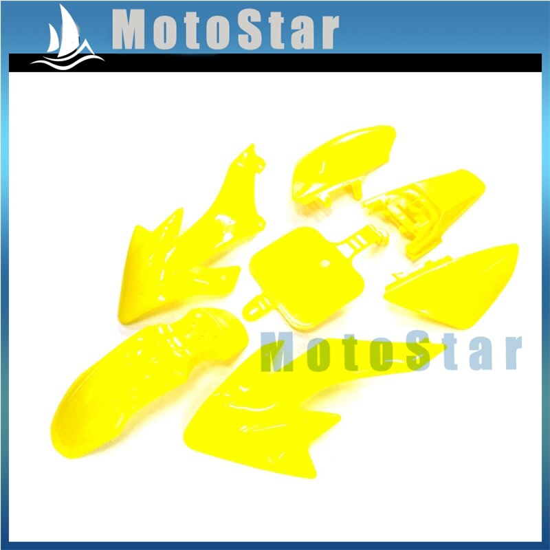 Kits de carrocería de carenado de plástico para 50, 70, 90, 110, 125, 140, 150cc, CRF50, XR50, Piranha SSR, Thumpstar, Stomp, Coolster, Pit Dirt Bike: Yellow