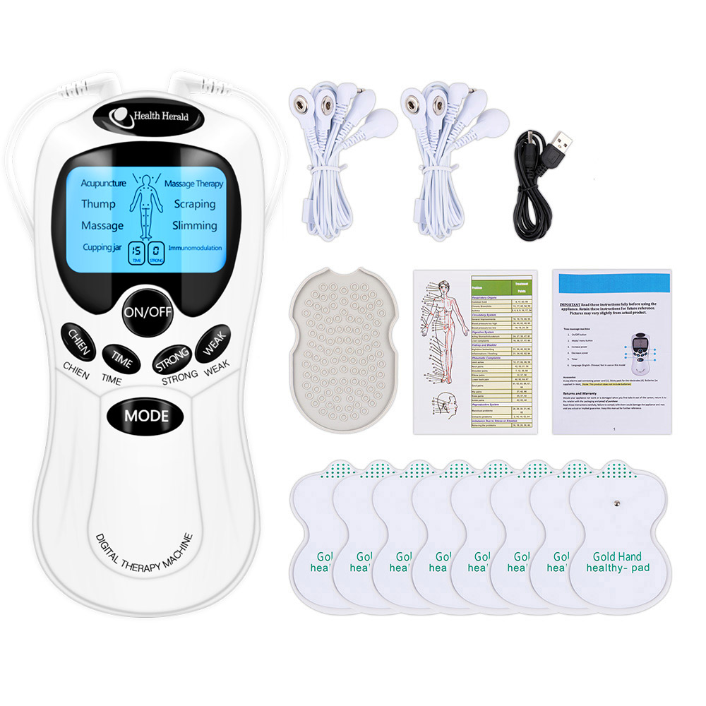 Fysioterapi tens muskelstimulator elektrisk ems akupunktur kropsmassage digital terapi slankemaskine elektrostimulator: Brun