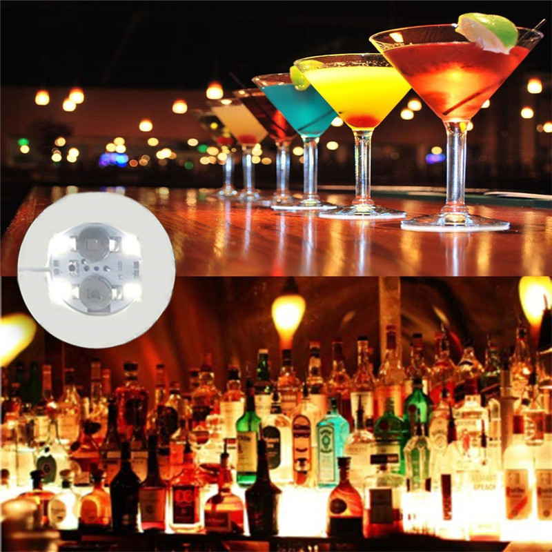 Luces LED para posavasos, pegatinas coloridas y brillantes para botellas de vino, iluminación para Bar, de boda, botella de vino brillante, 1-200 Uds.