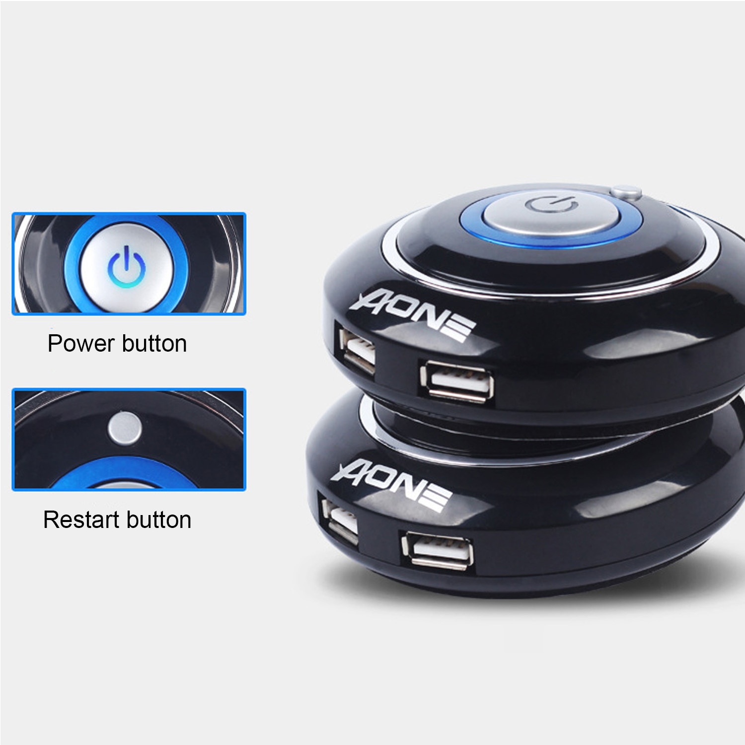 Vonets 1.2M Desktop Pc Computer Case Schakelaar On/Off Reset Met Dual Usb-poorten Power Reset Knop led Verlichting Verlengsnoer