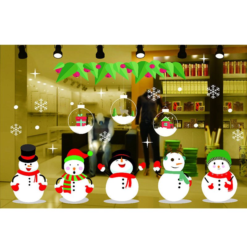 Glædelig jul vinyl kunst hjemme vindue butik wallstickers mærkat indretning aftagelig: 6
