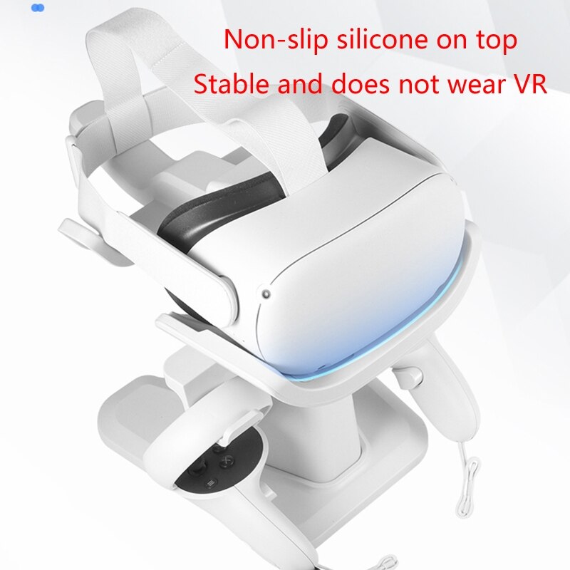 Vr-tischhalterung mit hakenständer, kompatibel mit oculus quest 2 headset, hochwertige verarbeitung, halterung für controller und station