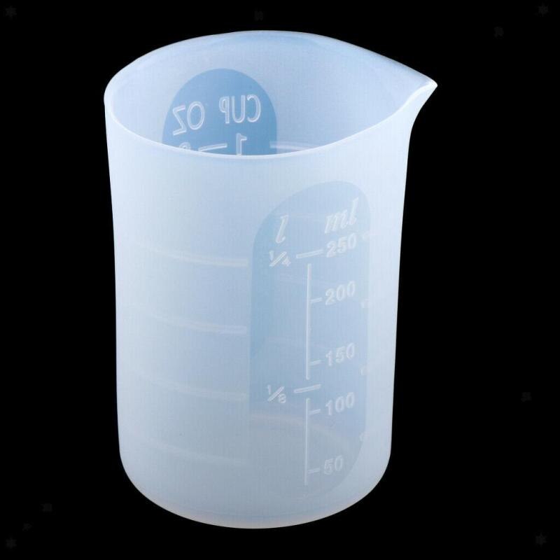 Báscula de mezcla gruesa para manualidades, vaso medidor de 250ml, taza de silicona de resina reutilizable, mezcla de epoxi, herramienta de fabricación artesanal, herramienta de joyería artesanal