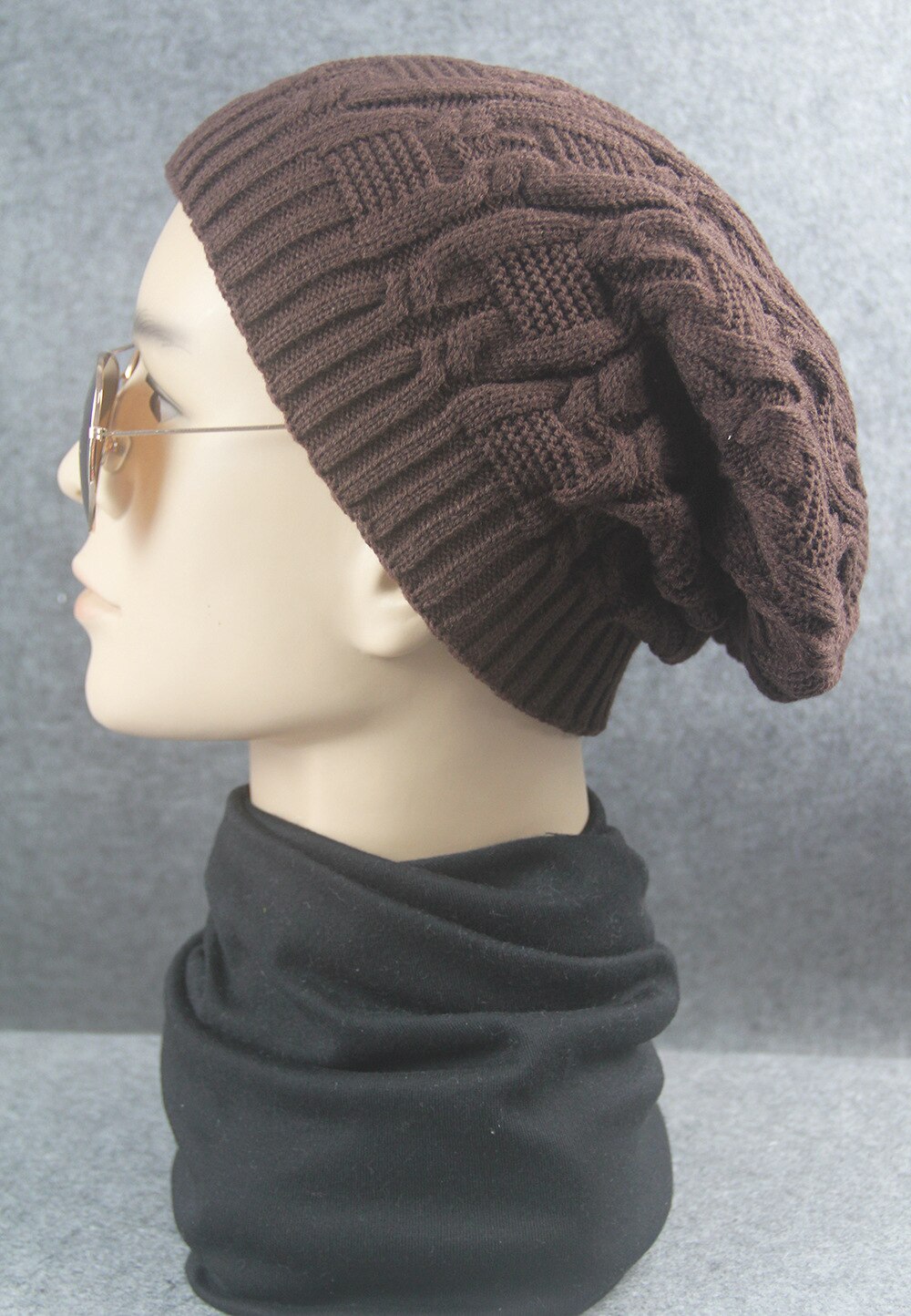 Dam vintermössa stickade mössor baggy oversized slouch twist hatt tjocka varma mössor herr casual stickad mössa