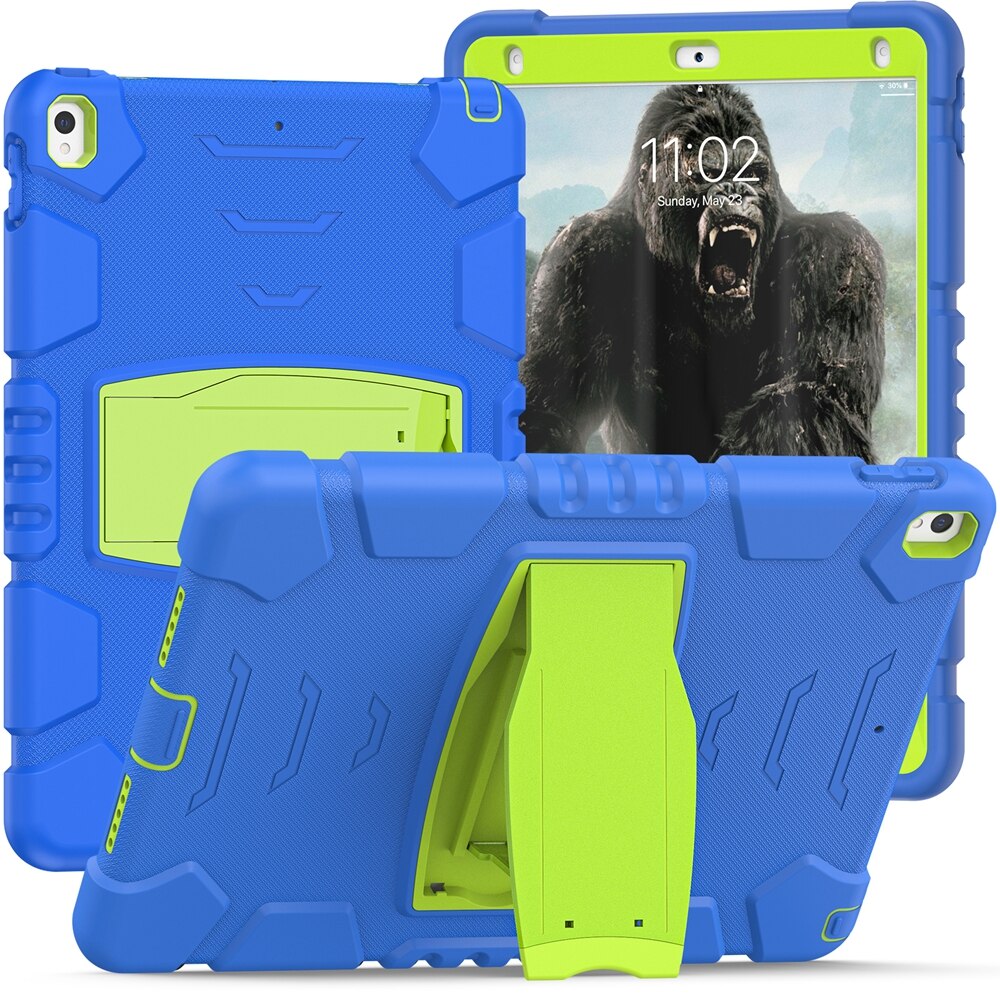 Para Apple iPad Air 3 Pro 10,5 A1701 A1709 A2123 A2152 funda segura para niños a prueba de golpes PC funda híbrida de silicona con soporte para tableta: 1 / Verde