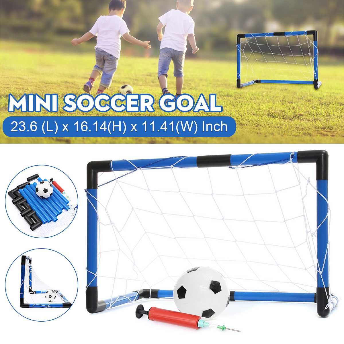 Mini Vouwen Voetbal Voetbal Doelpaal Net Set Met Voetbal En Pomp Kids Sport Indoor Outdoor Home Game Speelgoed kind