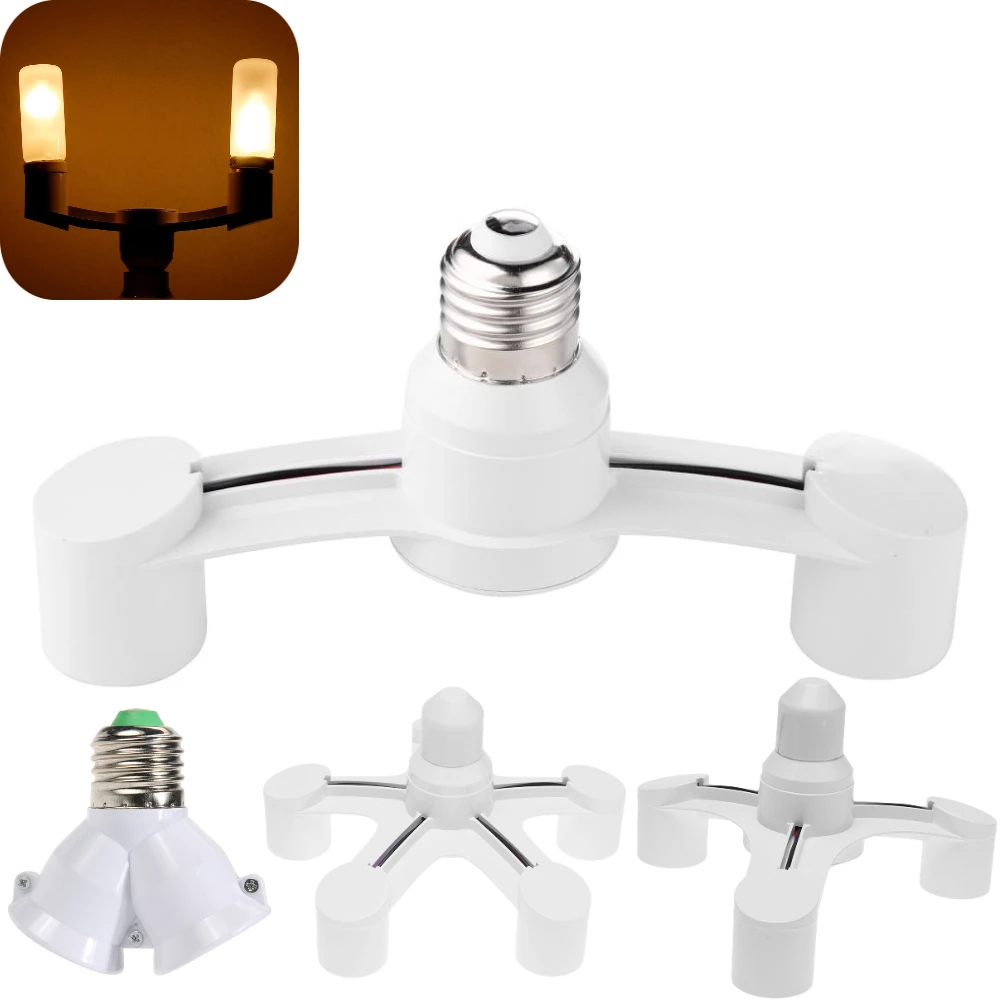 Support de lampe d'ampoule LED, répartiteur de douille de base, supports d'adaptateur, 2 en 1/3 en 1/4 en 1/5 en 1