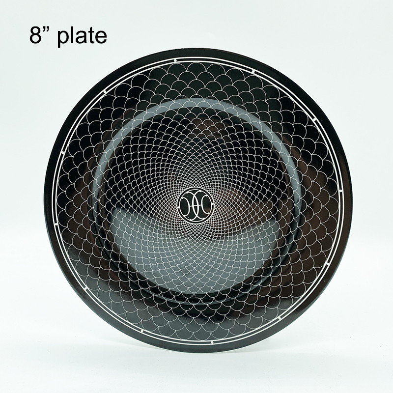 Elegante Keramik Abendessen Platten Geometrische aufbringen Keramik Gericht Ladegerät Platte Netz Geschirr Platte blau und weiß porzellan platte: 9