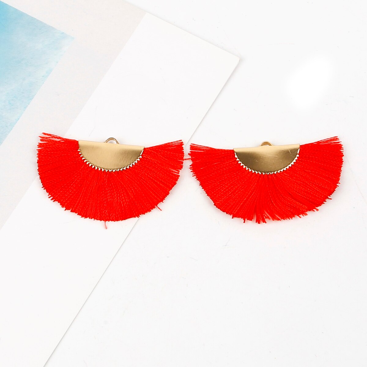 2 stuks/pak 45 x 25mm kwastjes franje zijden kwastjes spikes accessoires voor doe-het-zelf oorbellen sieraden maken kwastjes hangers decoraties: Rood