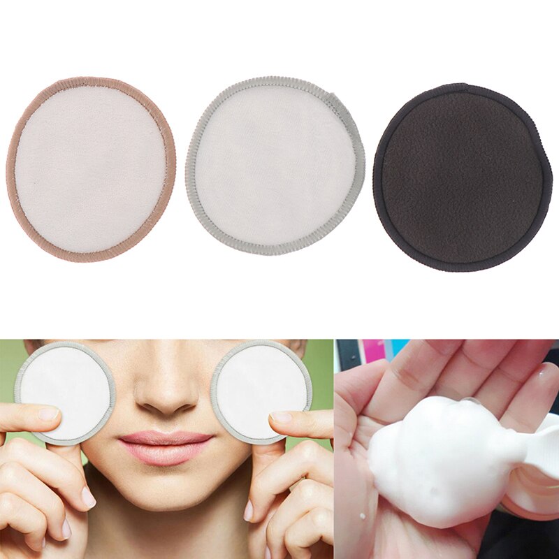 1Pcs Double Sided Makeup Sponge Soft Fiber Lazy Makeup Remover Puff Easy to Use Facial Wash Puff Beauty Make Up Remover Tools