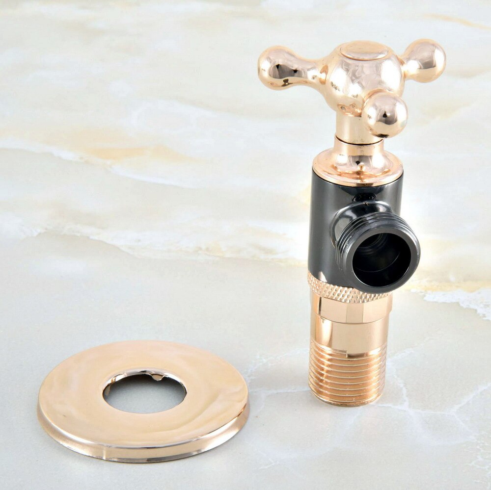 Gold Schwarz Antike Durcheinander Dreieck Ventil Wasser Kontrolle Ventil Schlecht Wasserhahn Wasser Ventil 1/2*1/2 Durcheinander Winkel ventile KD1439: Gold Schwarz