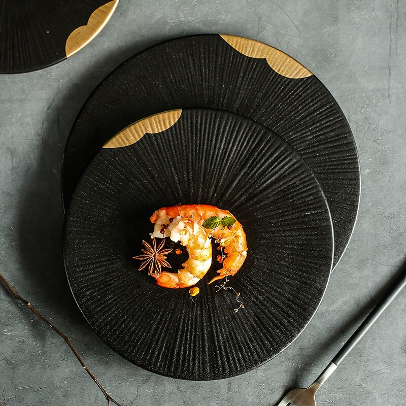 Rux workshop japansk stil flad tallerken hjem keramisk tallerken fad sushi sashimi sæt middagstallerken bordservice