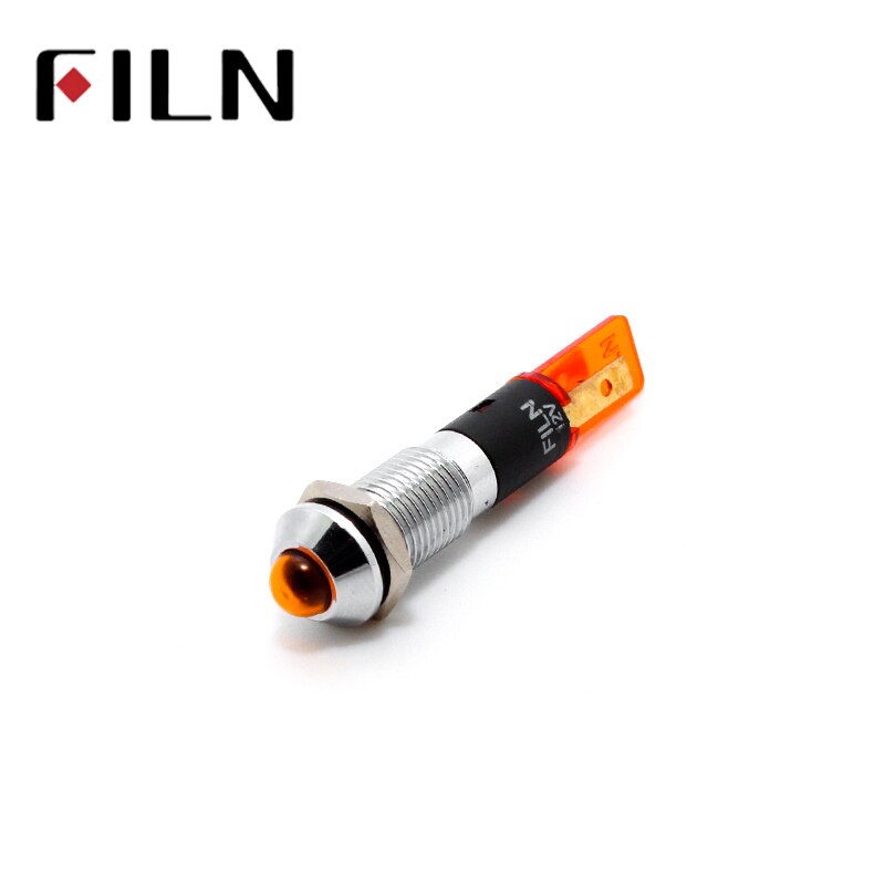 8mm LED signal light red yellow blue green white 12v 110v 24v 220v metal indicator light