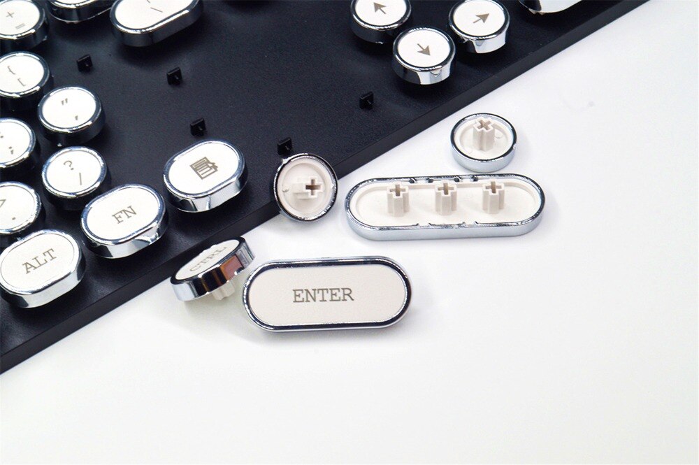 104 Keys Steampunk Round Golden Silver Black White Keycap Key cap Keycaps ANSI Layout for Cherry MX Gaming Mechanical Keyboard