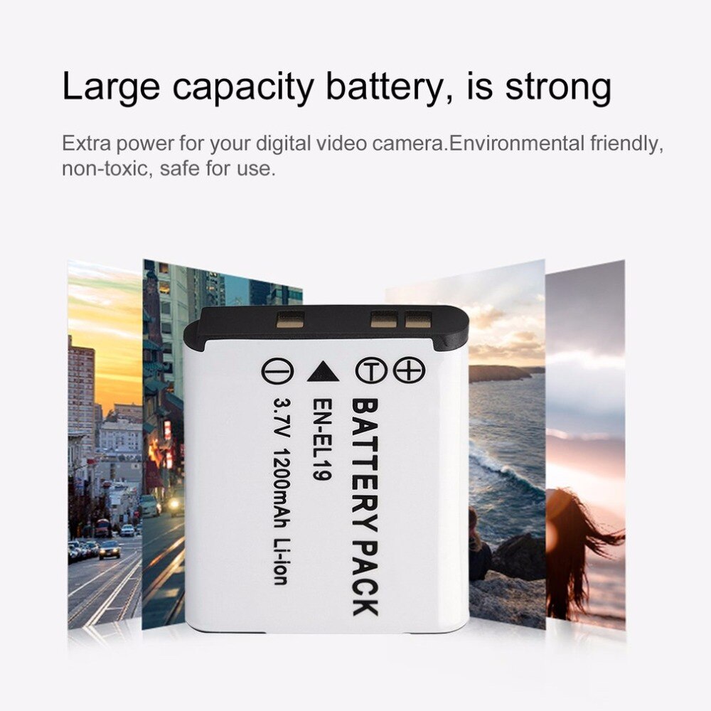 EN-EL19 ENEL19 3.7V 1200mAh batterie pour appareil photo Rechargeable Li-ion batterie pour Nikon Coolpix S100 S3100 S3200 cellules pour appareil photo numérique