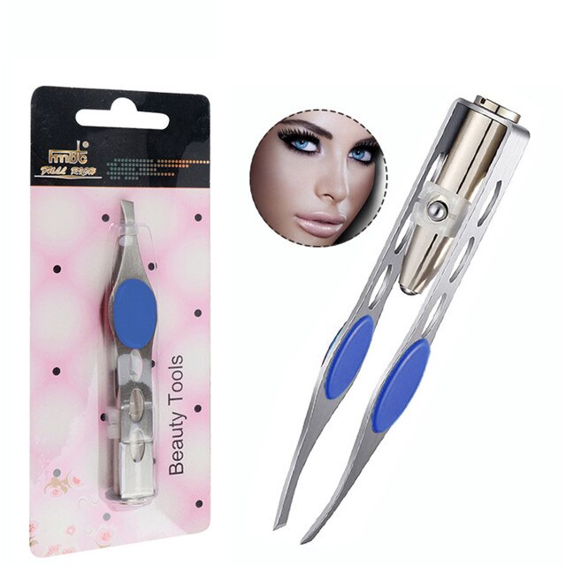 Dalse – pince à épiler avec lampe LED, Mini pince à épiler pour sourcils, maquillage, outils de beauté, épilation, coupe délicate: F