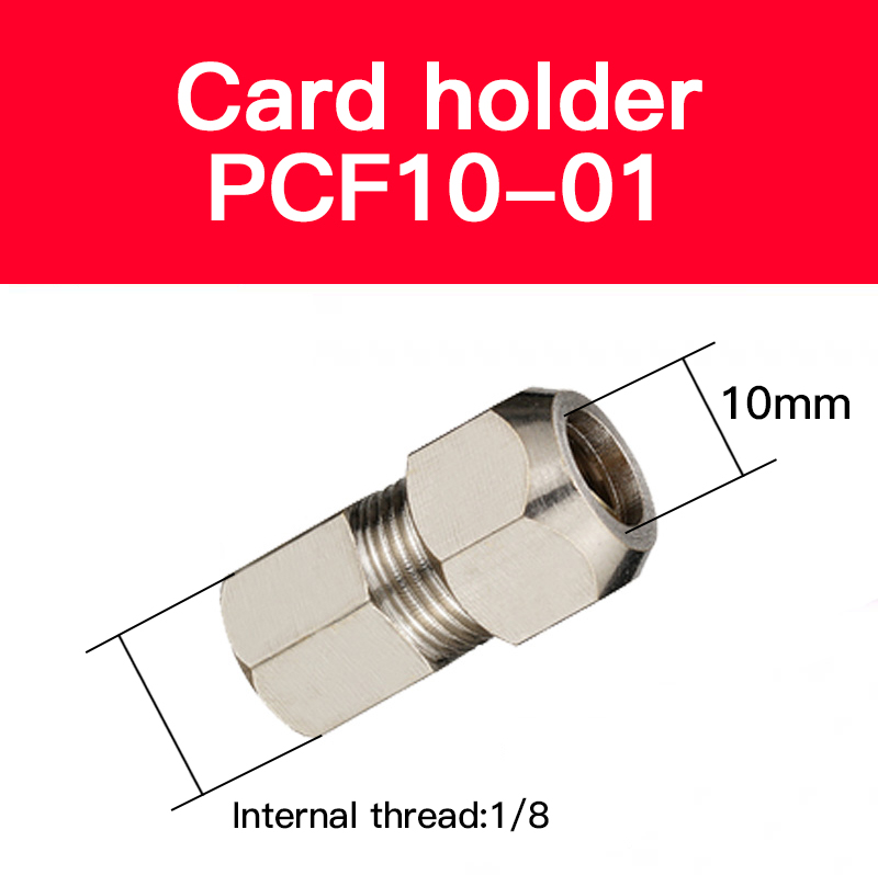1pc Pneumatic Brass tube ferrule quick-screw connector internal thread straight through PCF4/6/8/10
