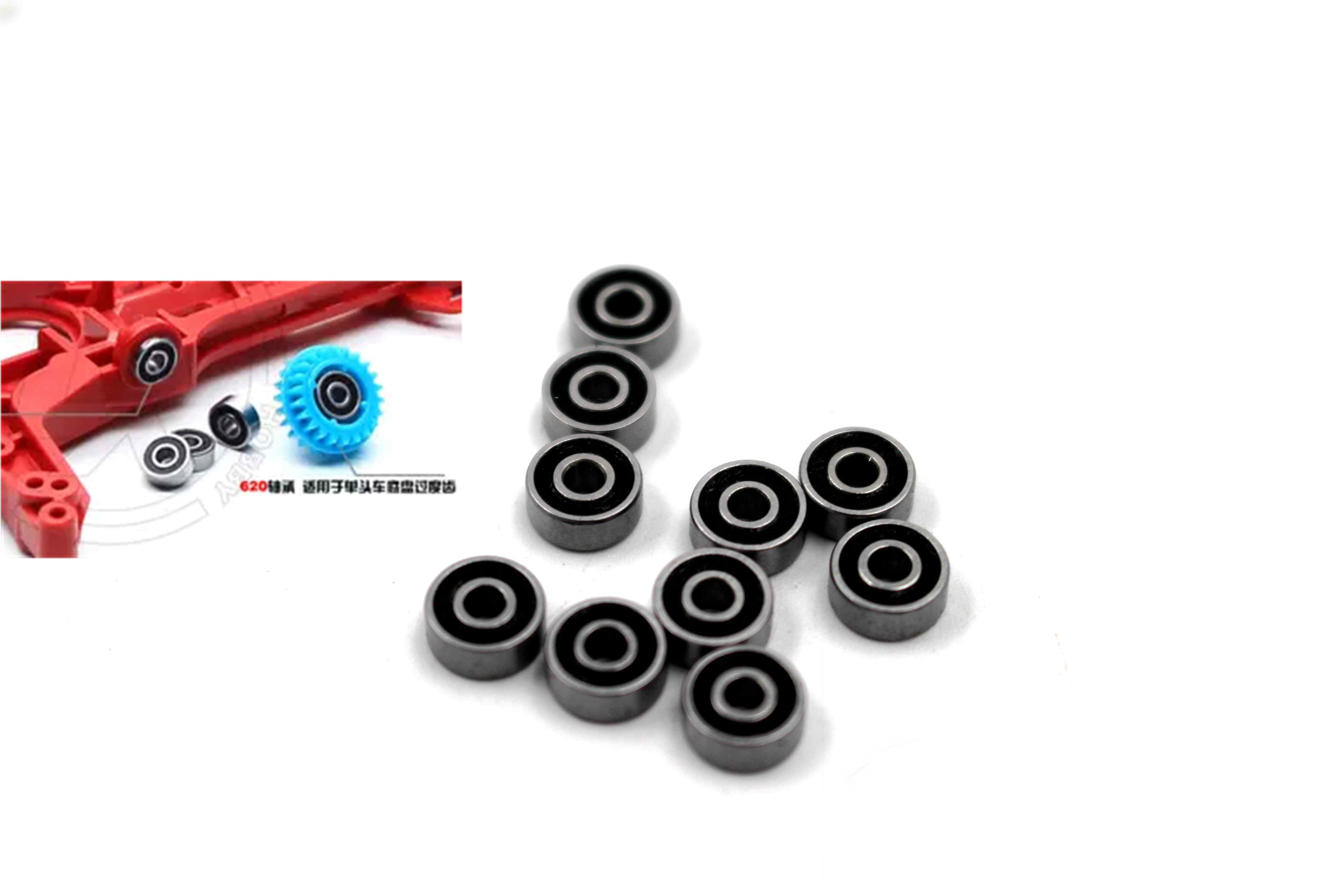 10 Uds Mini 4WD 620 rodamiento de bolas AO 620 94389 2*6*2,5mm AO620 rodamientos piezas hechas a mano para Tamiya MINI modelo de coche 4WD