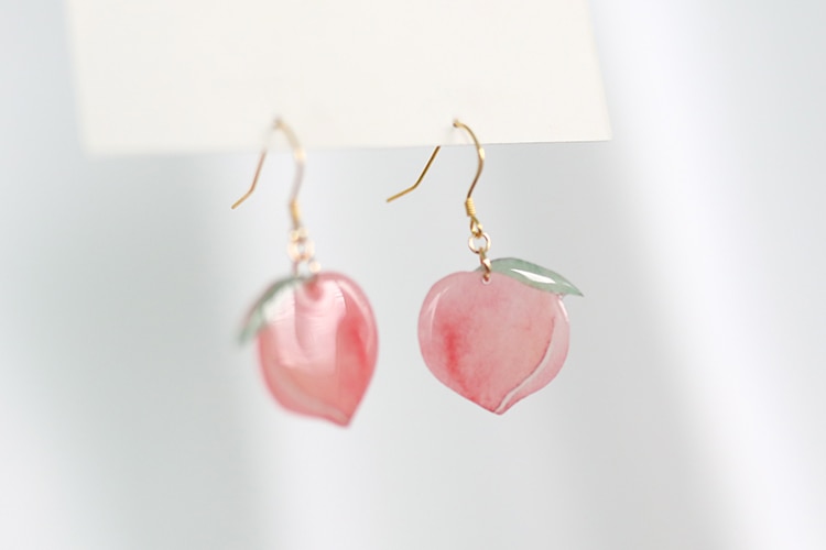 Earrings for Women Cute Sweet Jewelry Oorbellen Korean Acrylic Trendy Pink Peach Earring