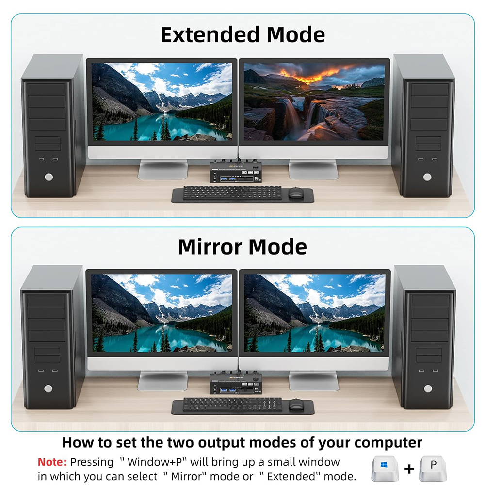 8k kvm switch 8k @ 60hz 4k @ 144hz kvm switch med 2 porte 2 skærme 2 computere hdmi-kompatibel+dp usb 3.0 switch udvidelsesskærm