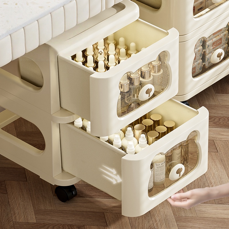 Chariot de rangement roulant avec tiroirs, organisateur mobile à roulettes, multicouche pour salon/chambre/salle de bain, collation, table d'appoint