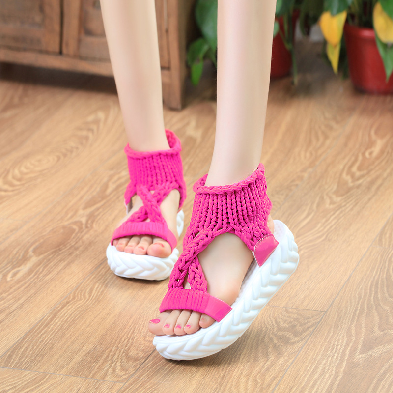 2024 Vrouwen Platform Sandalen Zomer Gladiator Sandalen Schoenen Dikke Hakken Dames Wit Sandalias Casual