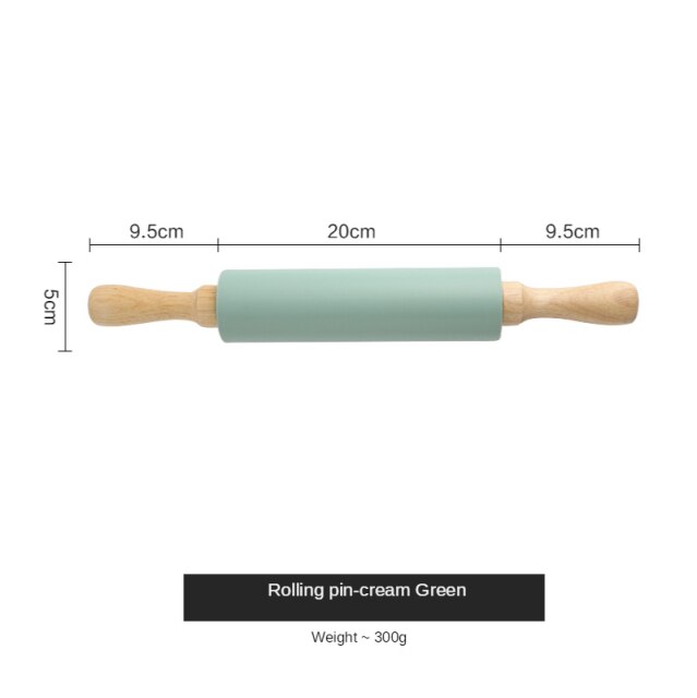 Bakken Tools Verhogen Siliconen Non-stick Verdikking Bakken Mat Gebak Rolling Kneden Pad Pizza Deeg Keuken Accessoires: Rolling Pin-Green