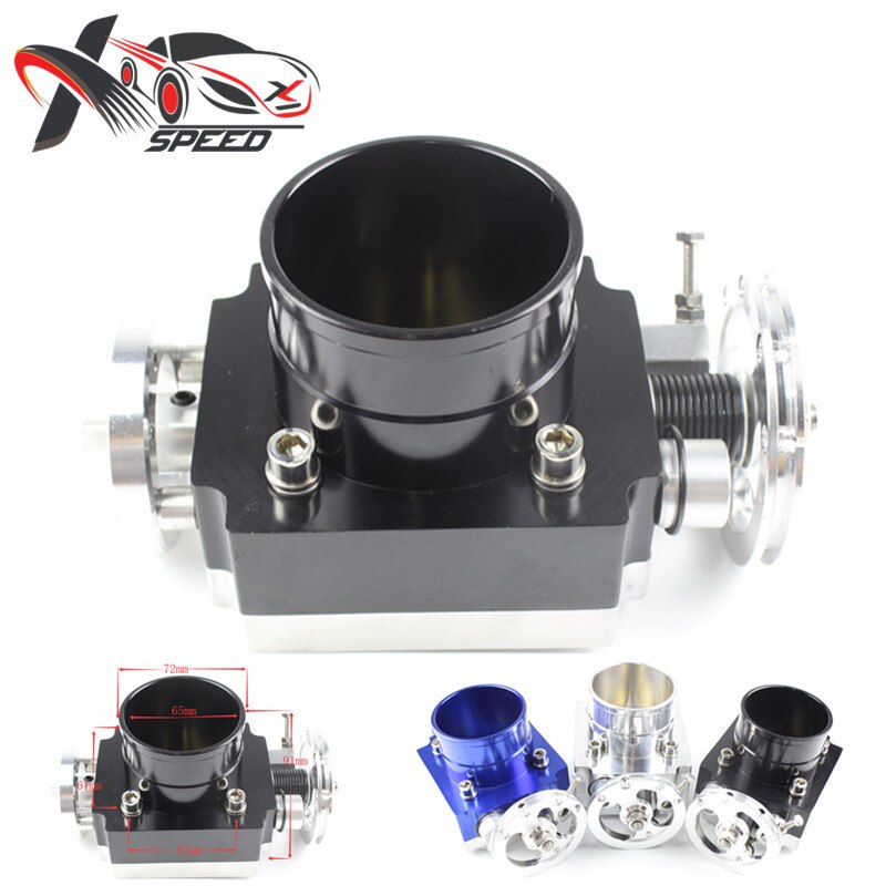 65mm Throttle Body Universal VQ35 High Flow Performance Intake Manifold Aluminum: Black