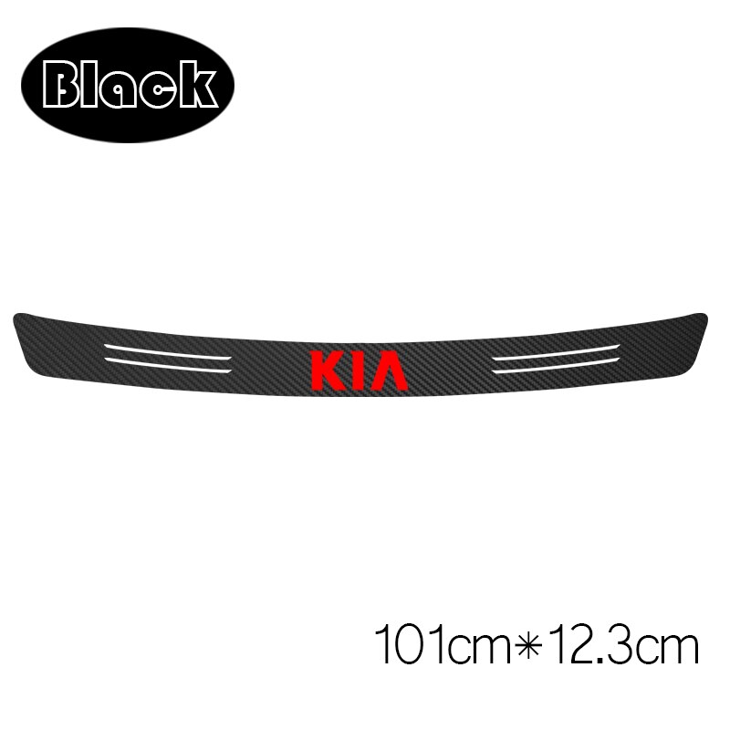 1 stk auto styling bagkofanger beskyttelse kulfiber mærkat til kia rio ceed sportage cerato soul sorento  k2 k5 tilbehør: 101 cmx 12.3cm sort