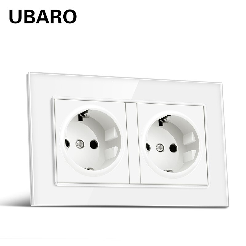 Ubaro 146*86 duitse standaard kristal gehard glas tomada priz stekkerdoos stopcontact stopcontact  ac100-250v