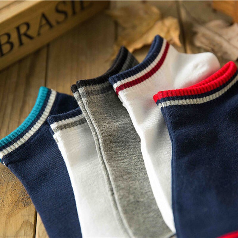 5 paire hommes chaussettes de sport invisibles court cheville chaussettes respirant mince bateau chaussette B88