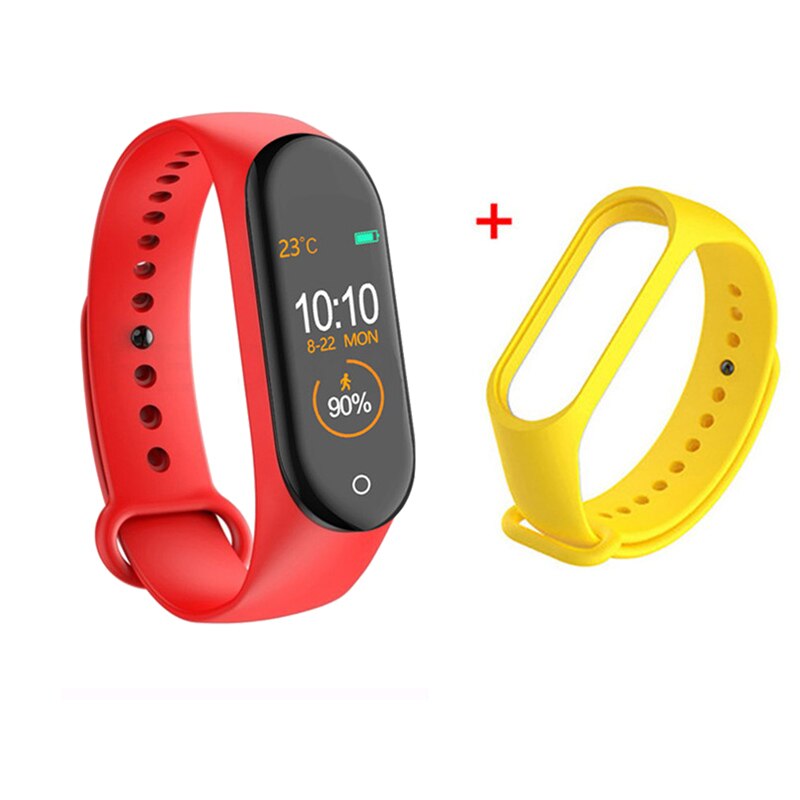 M4 Smart bracelet Watch band 4 Fitness Tracker Sport Heart Rate Blood Pressure Smartband Monitor Health Wristband PK M3 band 4: Red with strap 5