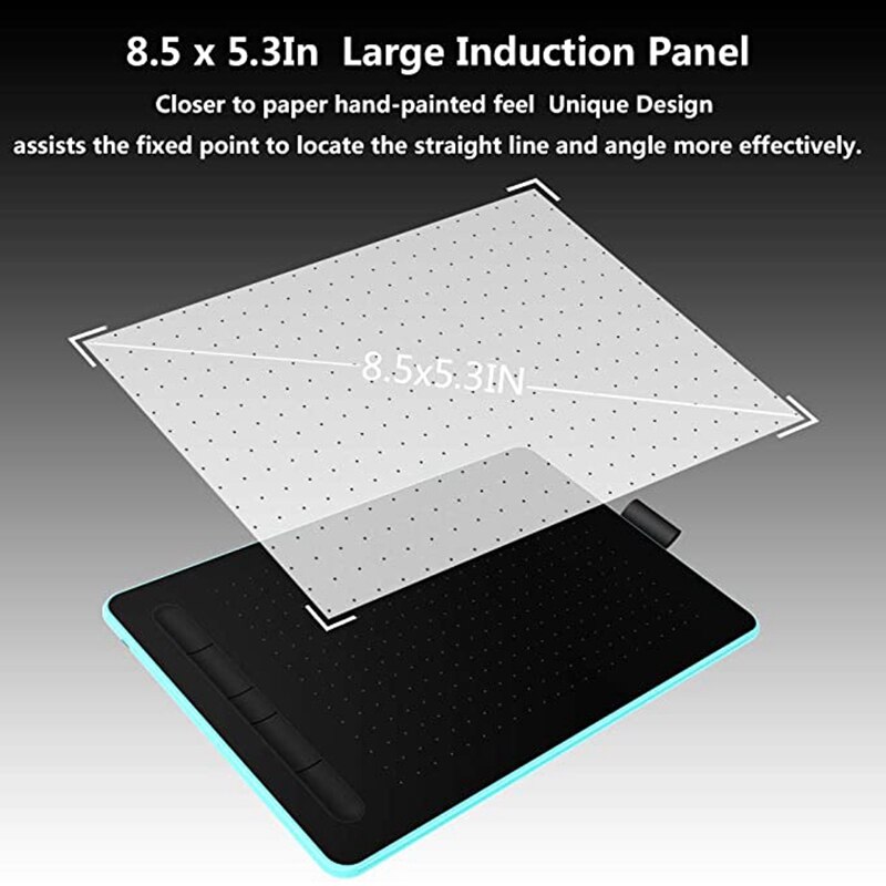 Ultra-Thin image Drawing Tablet Digital Tablet with 5 Hotkeys, Best for Artist, (8192 Levels Pressure)