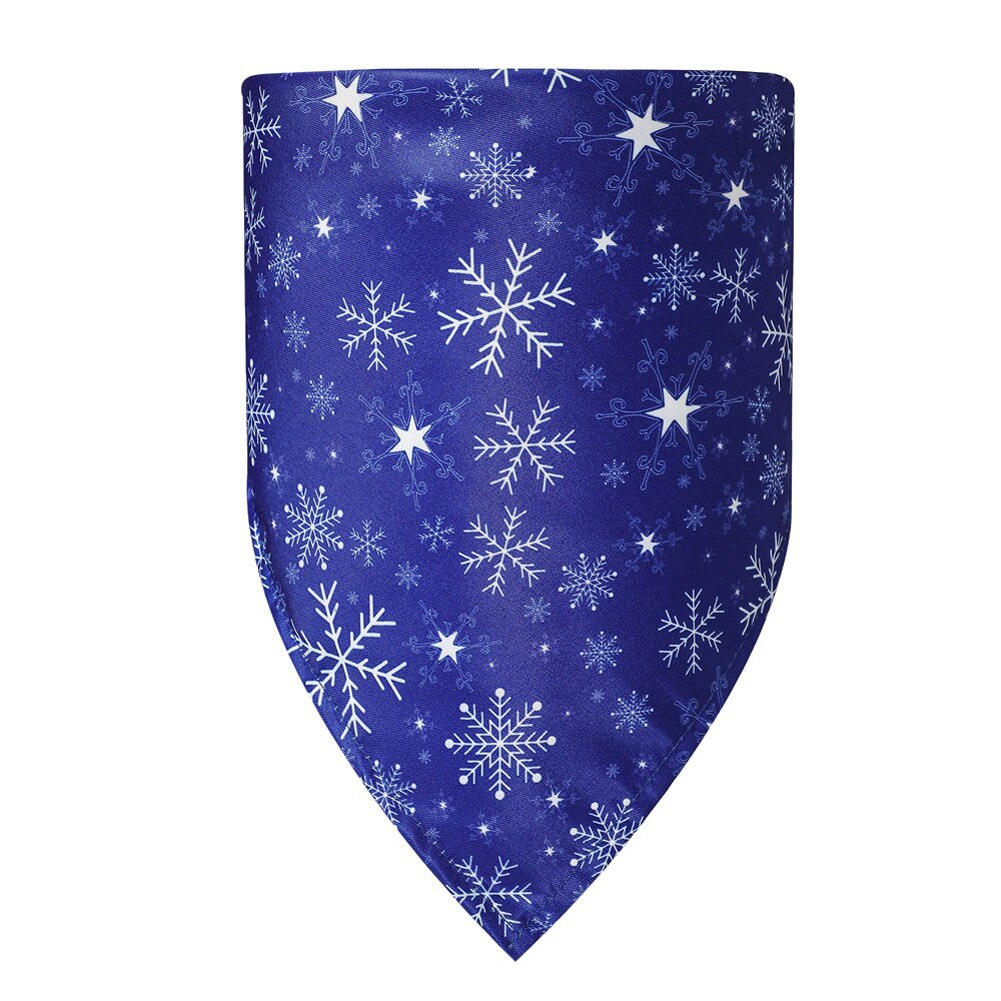 Nyligt jul kæledyr trekantet tørklæde hund bandana tilbehør hagesmæk til hund kat cla 88: Blå snefnug