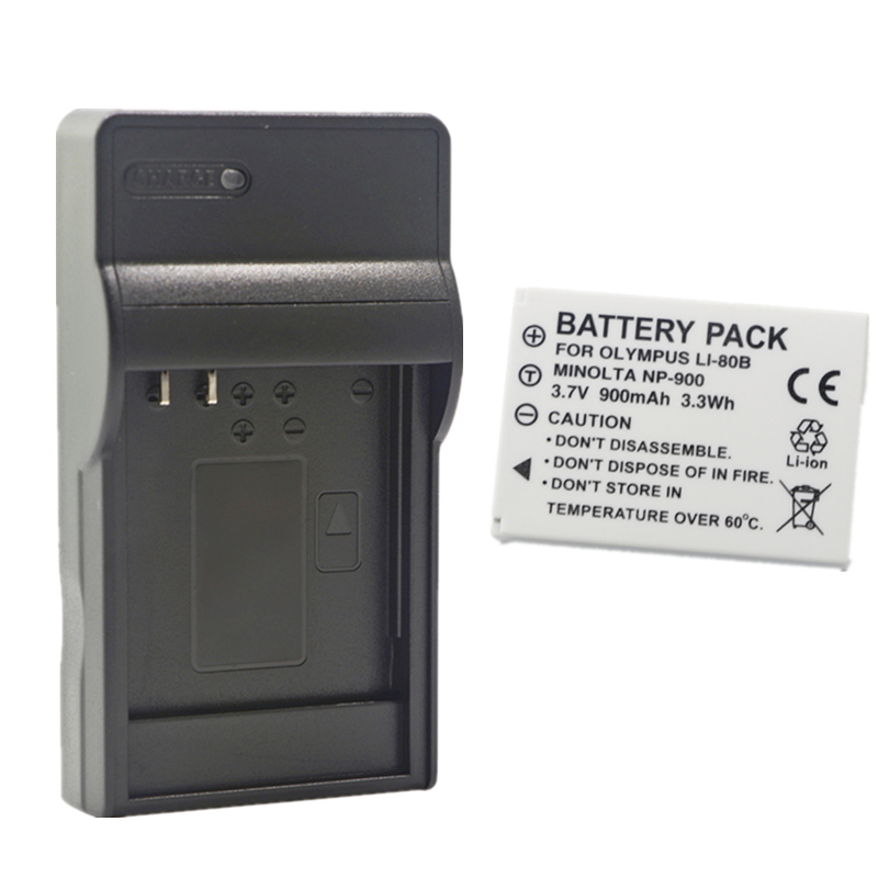 Li-80B Batterij Of Oplader Voor Olympus T-100 T-110 X-36 X-960 Konica Minolta NP-900 Dimage E40 E50: Roze
