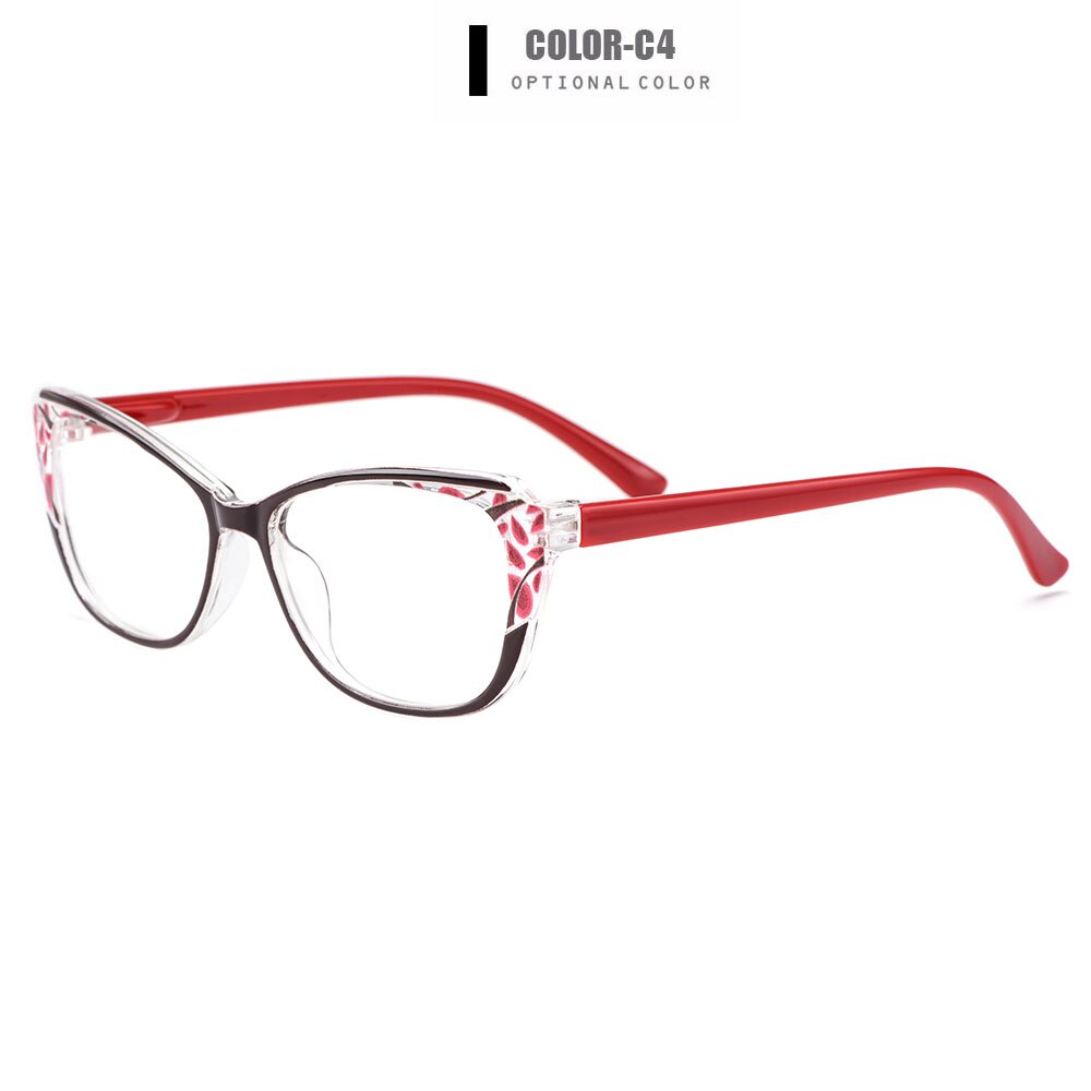 Gmei óculos ótico ultraleve tr90 oval feminino, armação de óculos ótico para miopia, óculos de prescrição para mulheres m1814: C4